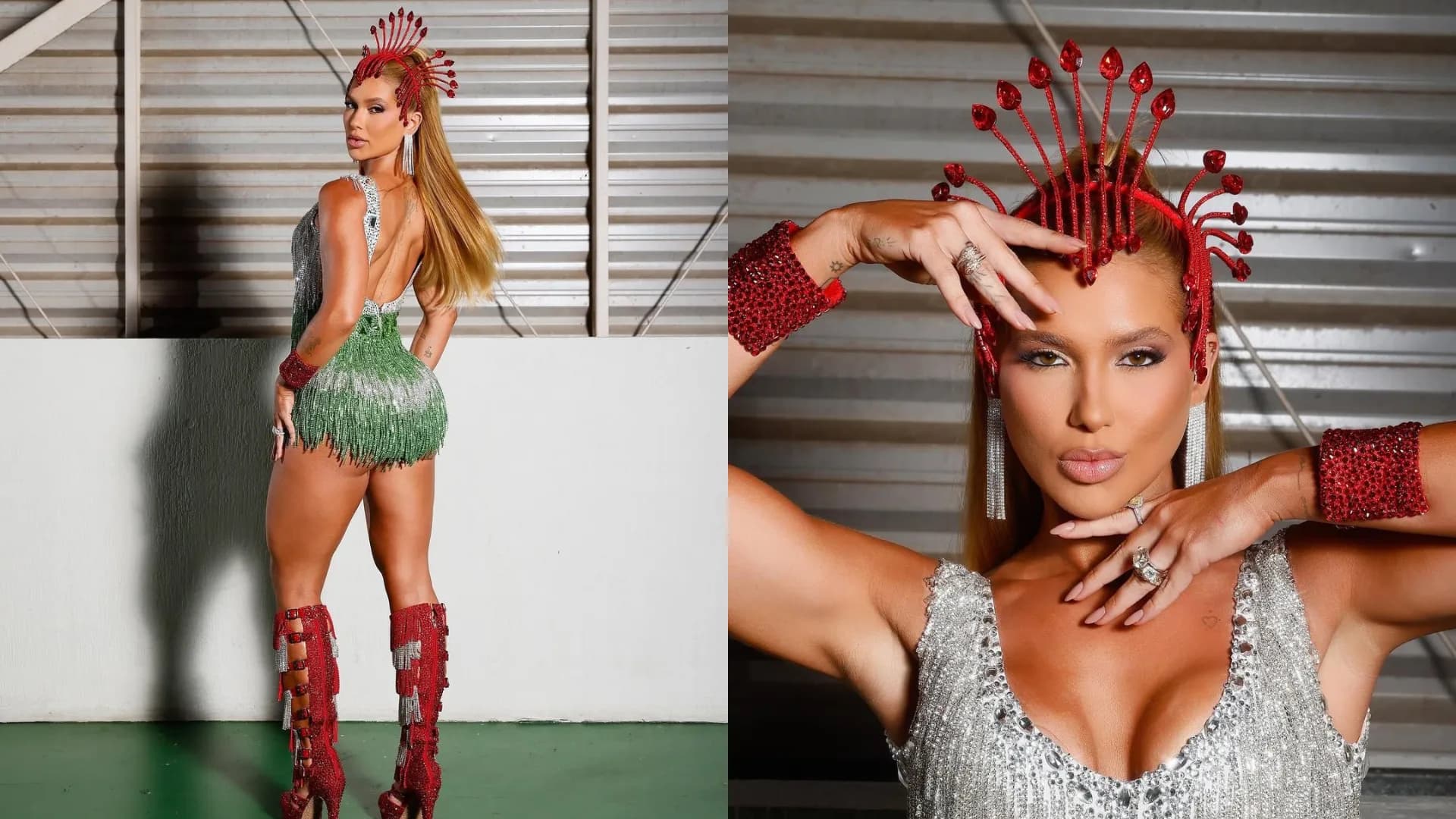 Virginia Fonseca brilha em ensaio da Grande Rio com vestido de mais de cinco quilos