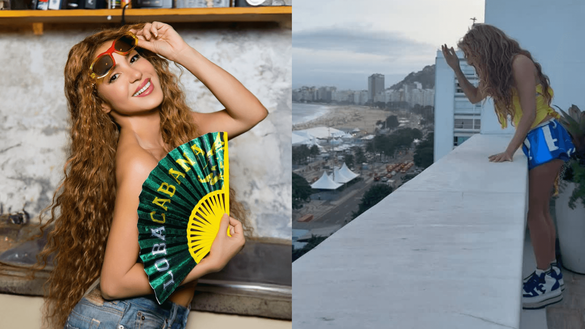 Da varanda do Copacabana Palace, Shakira interage com fãs: “Amo vocês”
