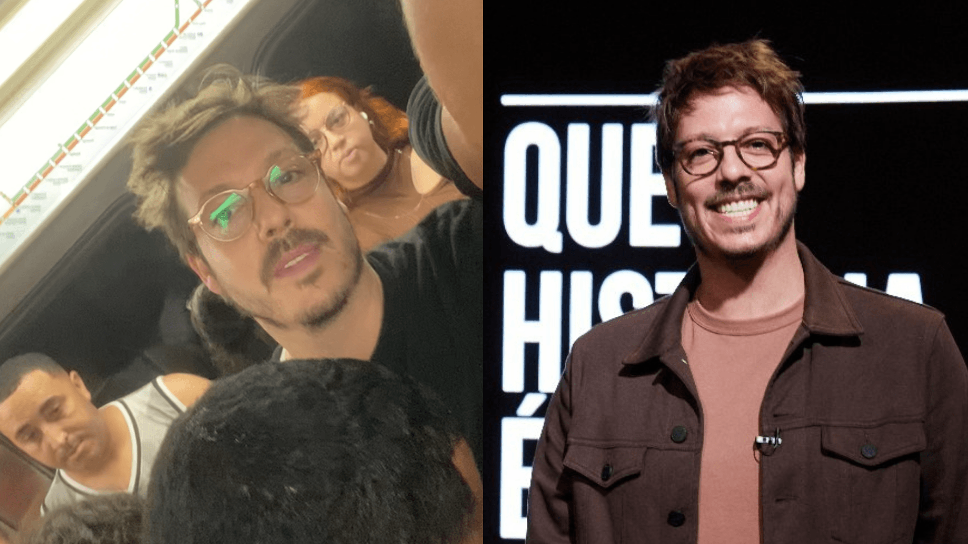 Vídeo de Fábio Porchat em metrô lotado viraliza: “Não está fácil para ninguém”, diz autor das imagens