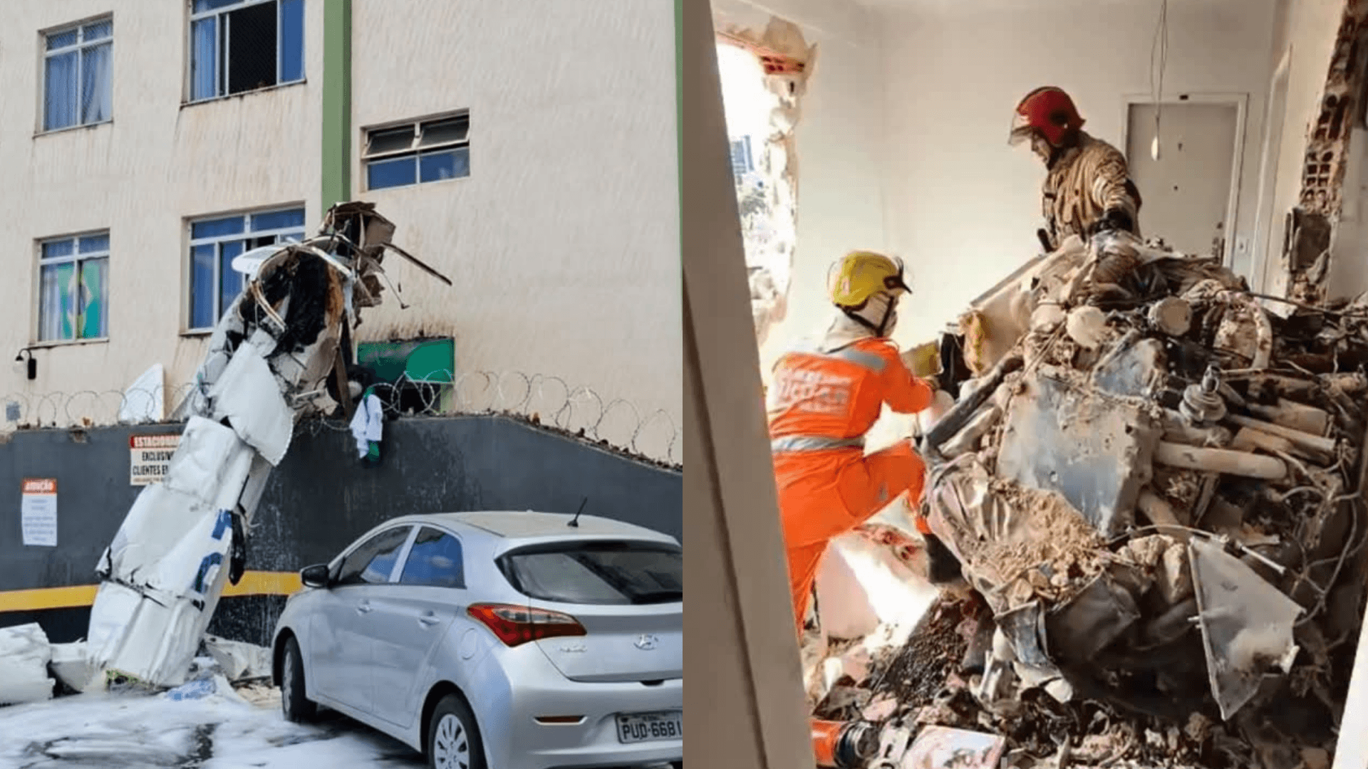 Veja como ficou o interior do prédio atingido por avião em Belo Horizonte após acidente que provocou duas mortes