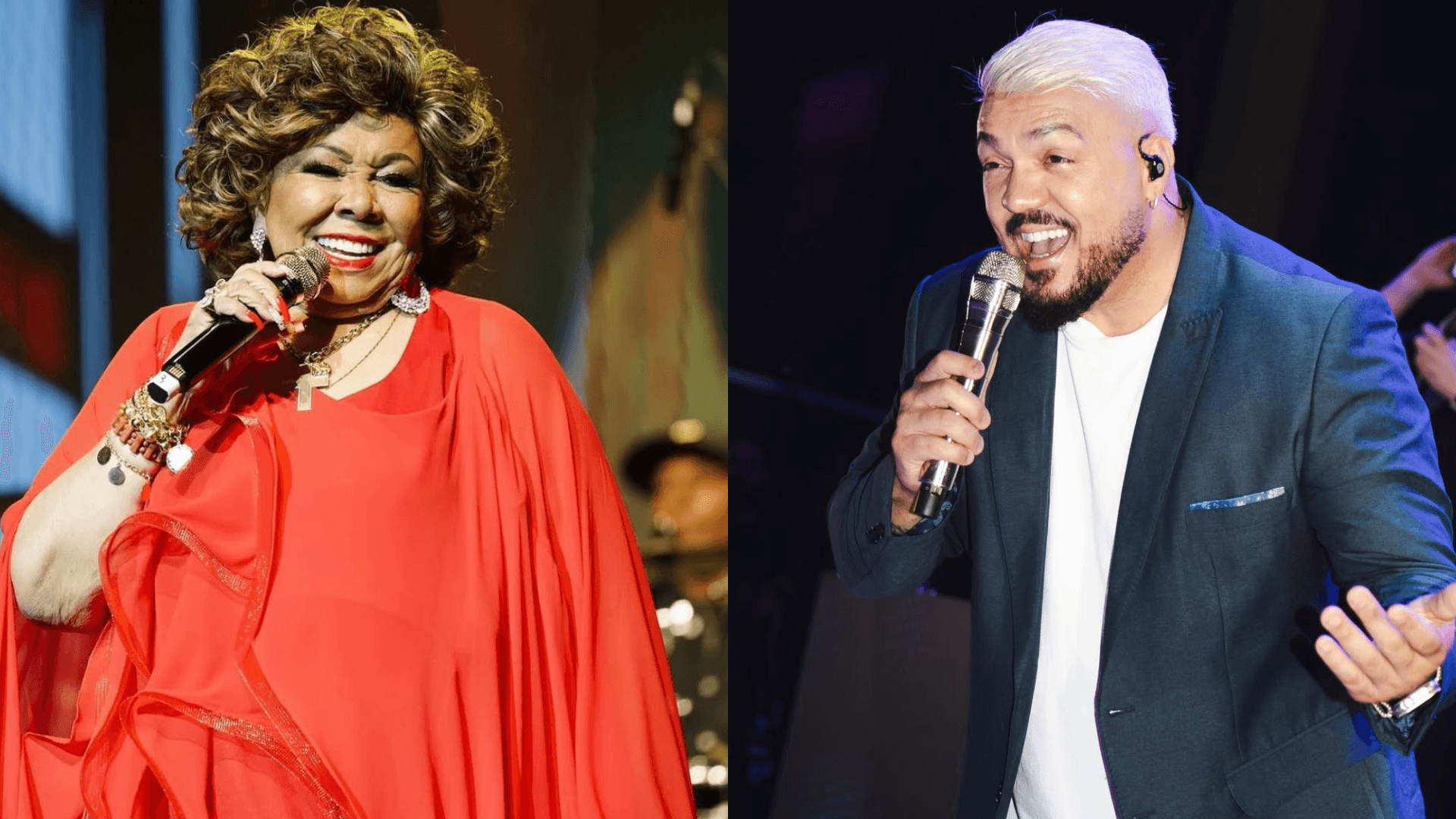Alcione e Belo cantam o Hino Nacional antes de amistoso da Seleção Brasileira