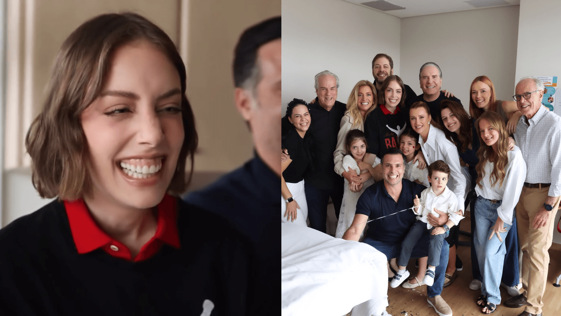 Fabiana Justus celebra em família última sessão de quimioterapia