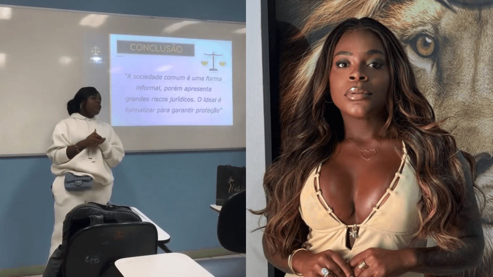 Jojo Todynho é vista apresentando trabalho na faculdade de Direito