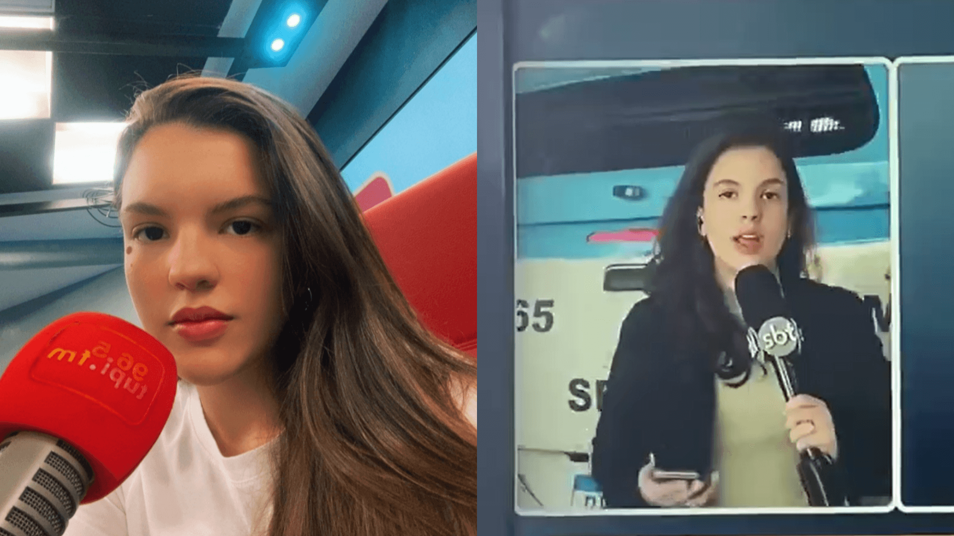 Repórter do SBT é ‘atropelada’ ao vivo por viatura da PM do Rio