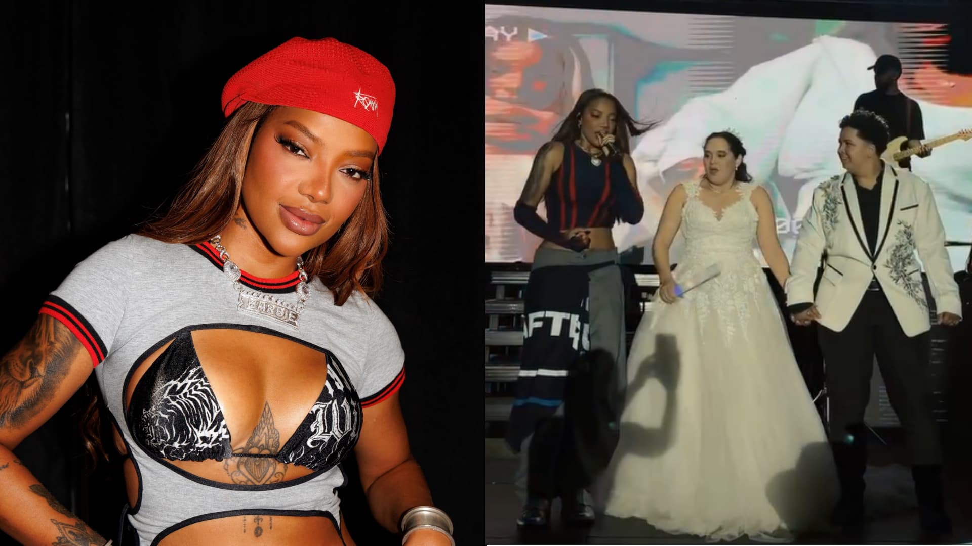 Casal deixa a própria festa de casamento para ir ao show de Ludmilla e ganha homenagem no palco