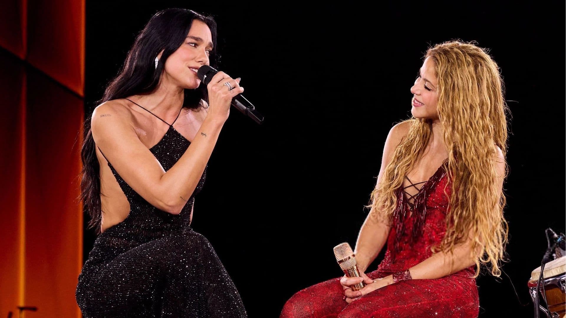 Dua Lipa e Shakira dividem palco em Madri e cantam clássico “Antología”