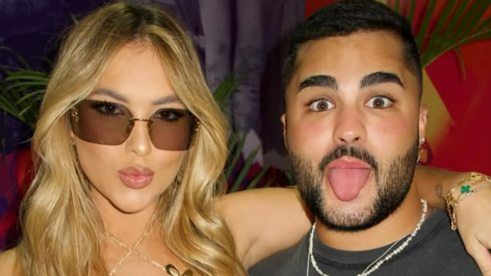 Virginia e Lucas Guedez sambam juntos e afastam boatos de briga