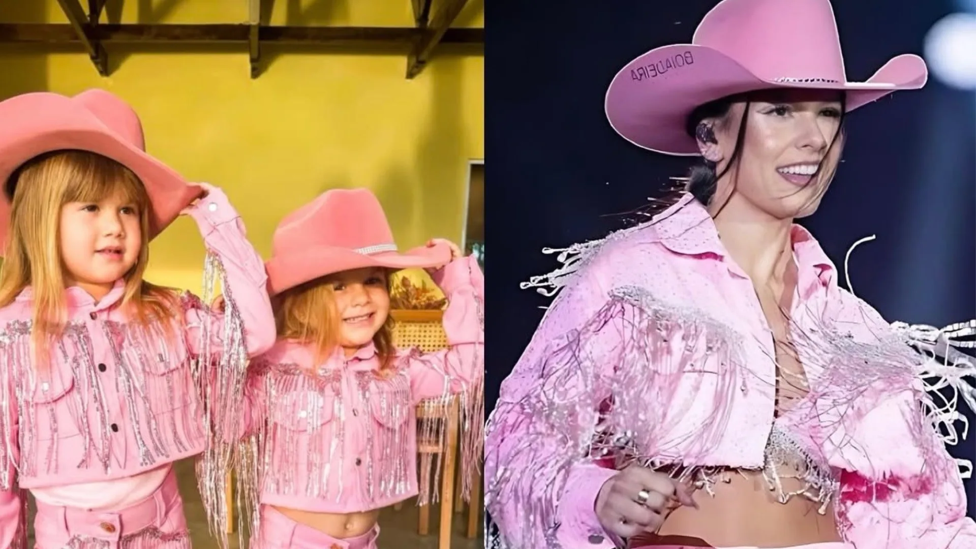 Zé Felipe encanta ao mostrar as filhas vestidas com looks inspirados em Ana Castela