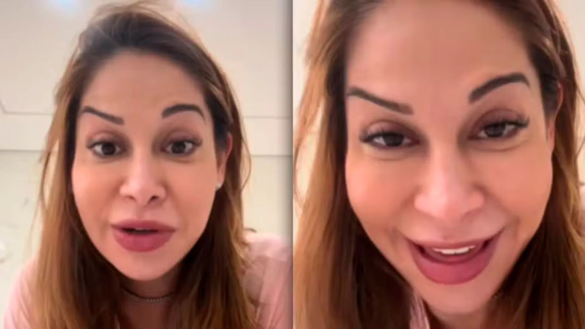 Maíra Cardi surge com sobrancelhas diferentes após botox e brinca com a situação