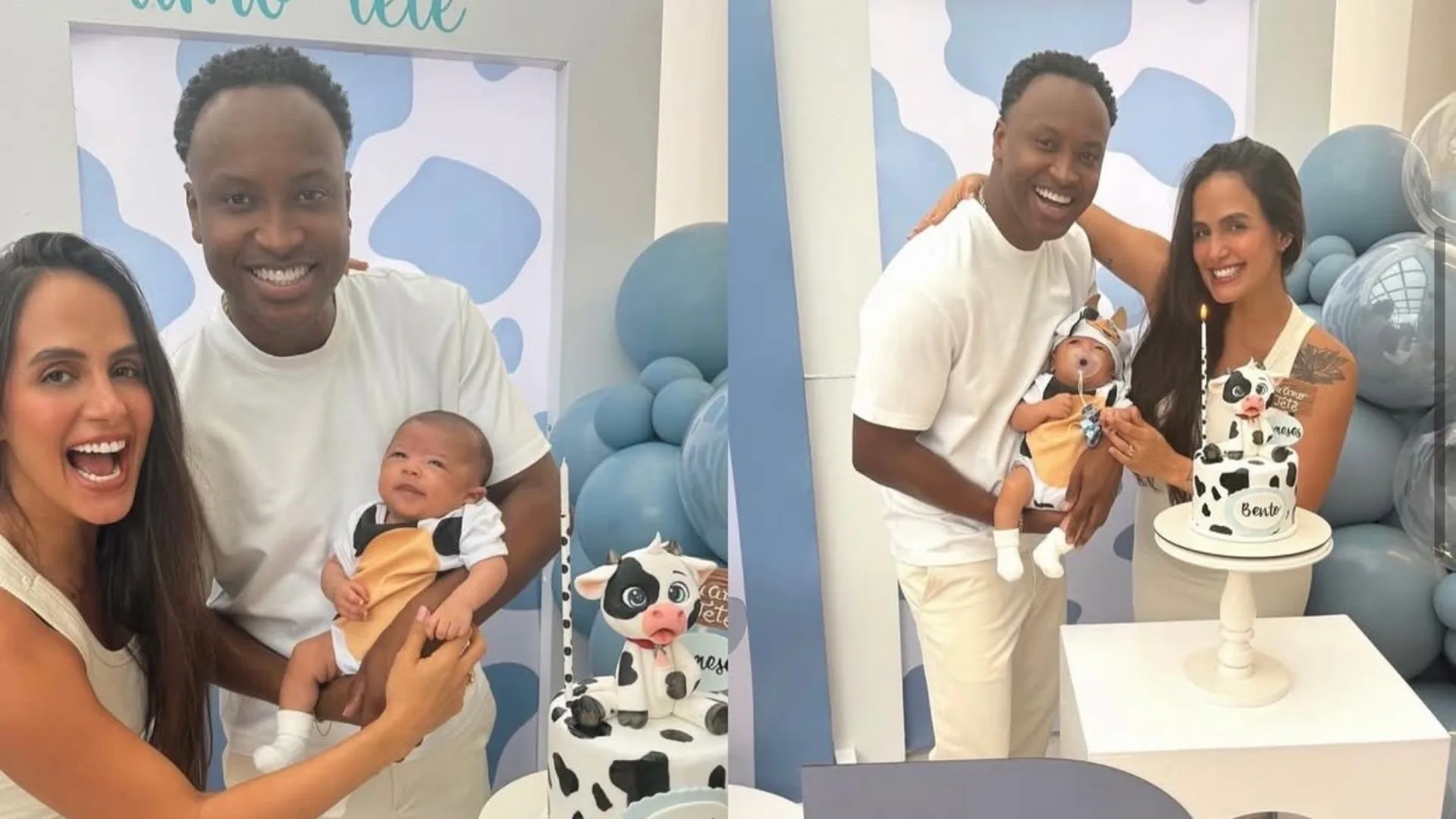 Carol Peixinho e Thiaguinho celebram mêsversário do filho Bento com festa temática