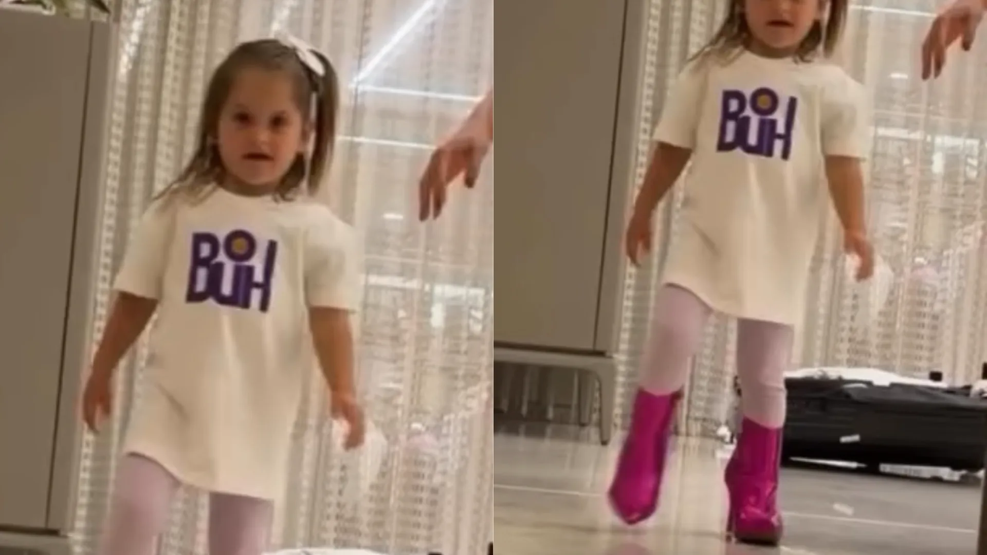 Maria Flor surpreende Virgínia ao surgir de botas rosas e deixa a mãe sem reação