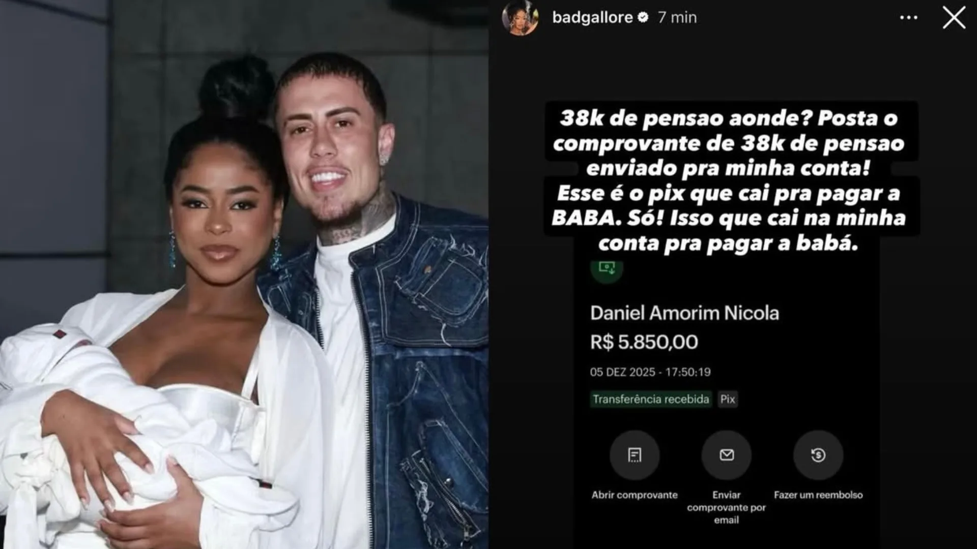 Lorena Maria mostra valor da pensão paga por MC Daniel e explica destino do dinheiro