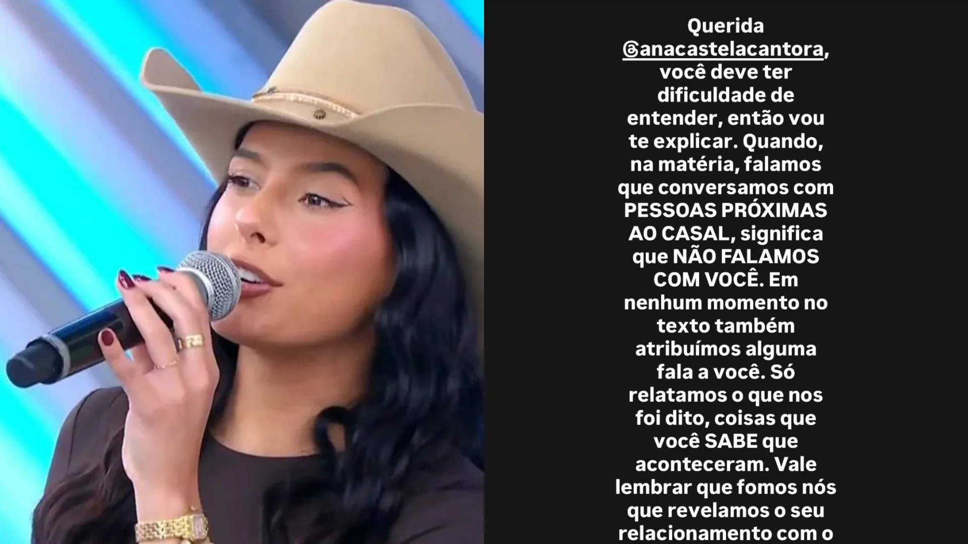 Léo Dias rebate críticas de Ana Castela e diz que matéria sobre término com Zé Felipe foi baseada em fontes próximas