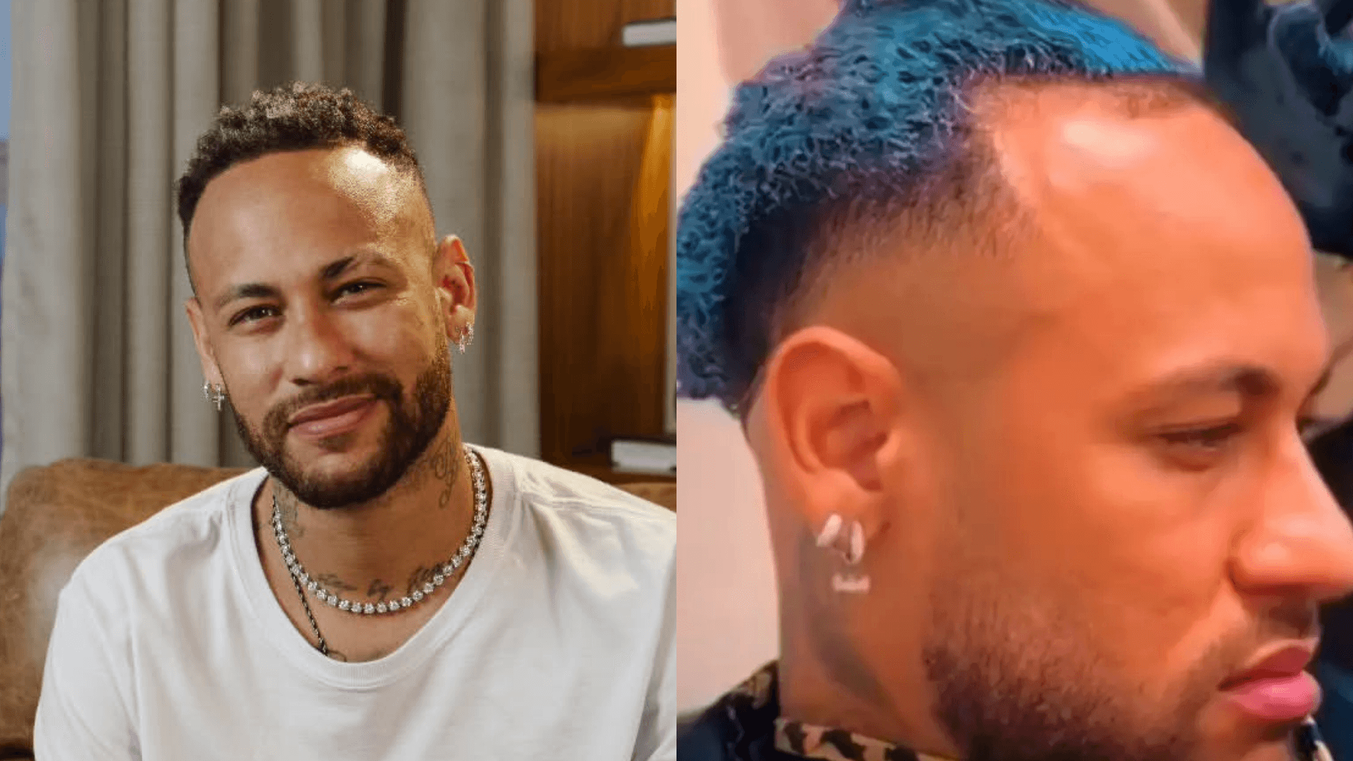 Novo visual pra Copa? Vídeo de Neymar com cabelo azul deixa internautas confusos