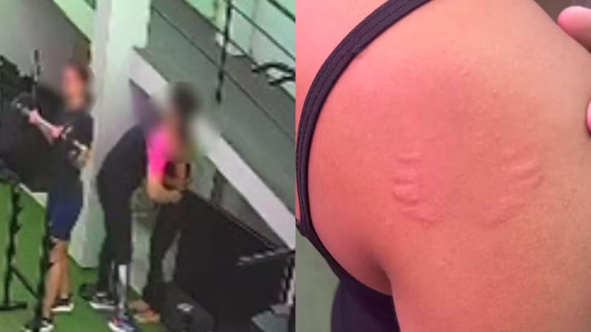 Mulher é agarrada e mordida por instrutor em academia; câmera flagra momento
