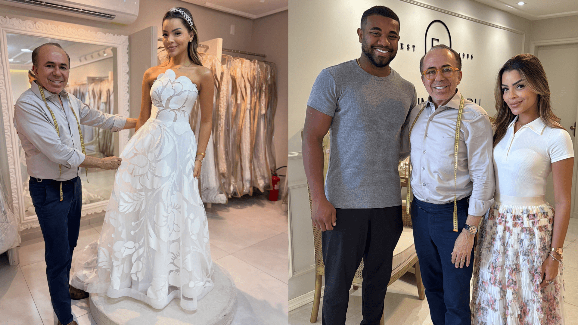 Davi Brito mostra esposa com vestido de noiva e celebra: “Contagem regressiva”