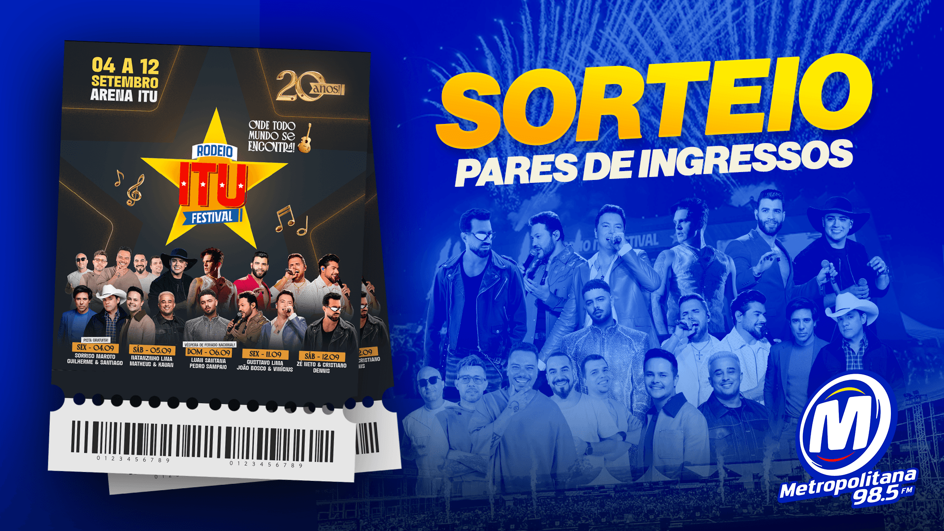 SEGURA ESSA, PEÃO! A Metropolitana vai te colocar na arena do Rodeio Itu Festival 2026!🔥🐎